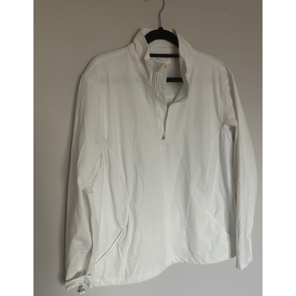 Lady Hagen Womens White Quarter Zip Golf Pullover Jacket XL Mock Neck Activewear